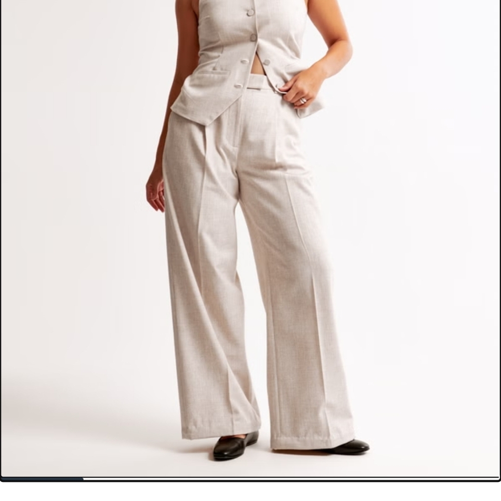 Abercrombie & Fitch Curve Love Harper Tailored Ultra Wide Leg Pant 6 Short